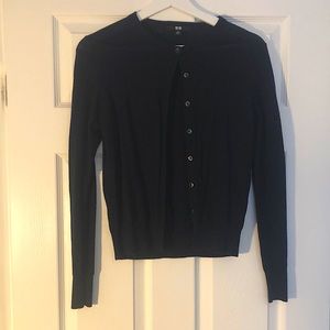 Uniqlo 100% wool navy cardigan excellent condition